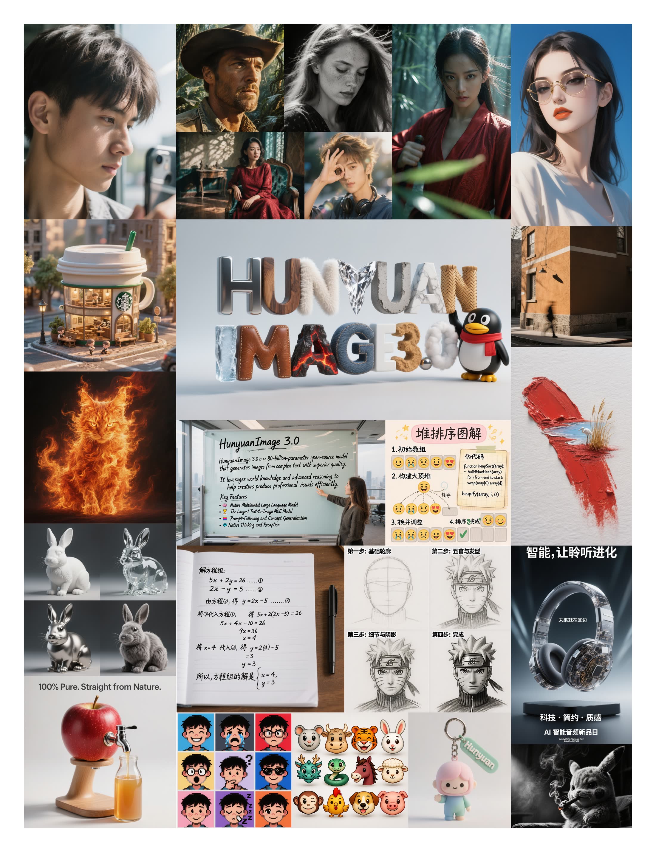 HunyuanImage-3.0 생성 결과 종합 쇼케이스